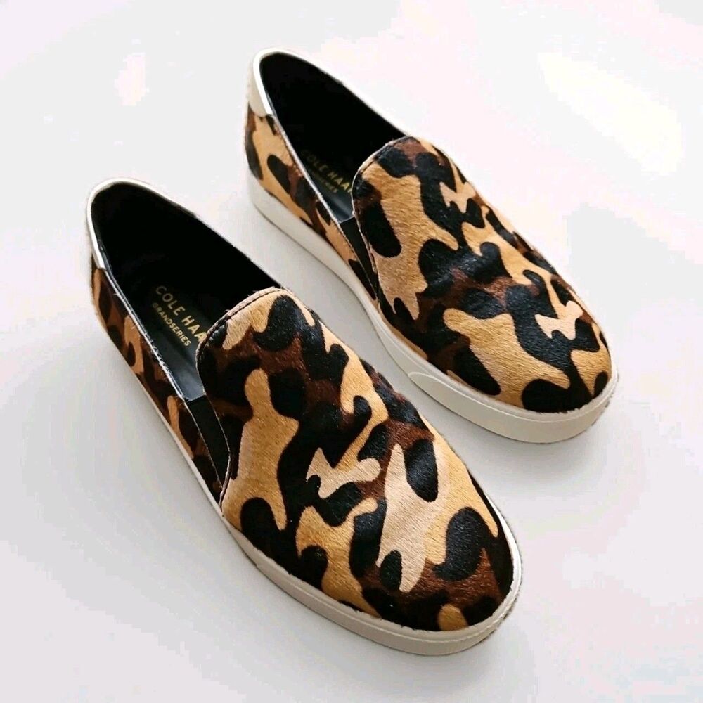 COLE HAAN GrandPro Spectator 2.0 Slip-On Sneaker Shoes Camo Hair Calf $130 Sz 8